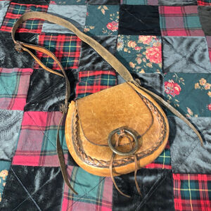 Women's Unbranded Brown Leather Crossbody Bag One Size